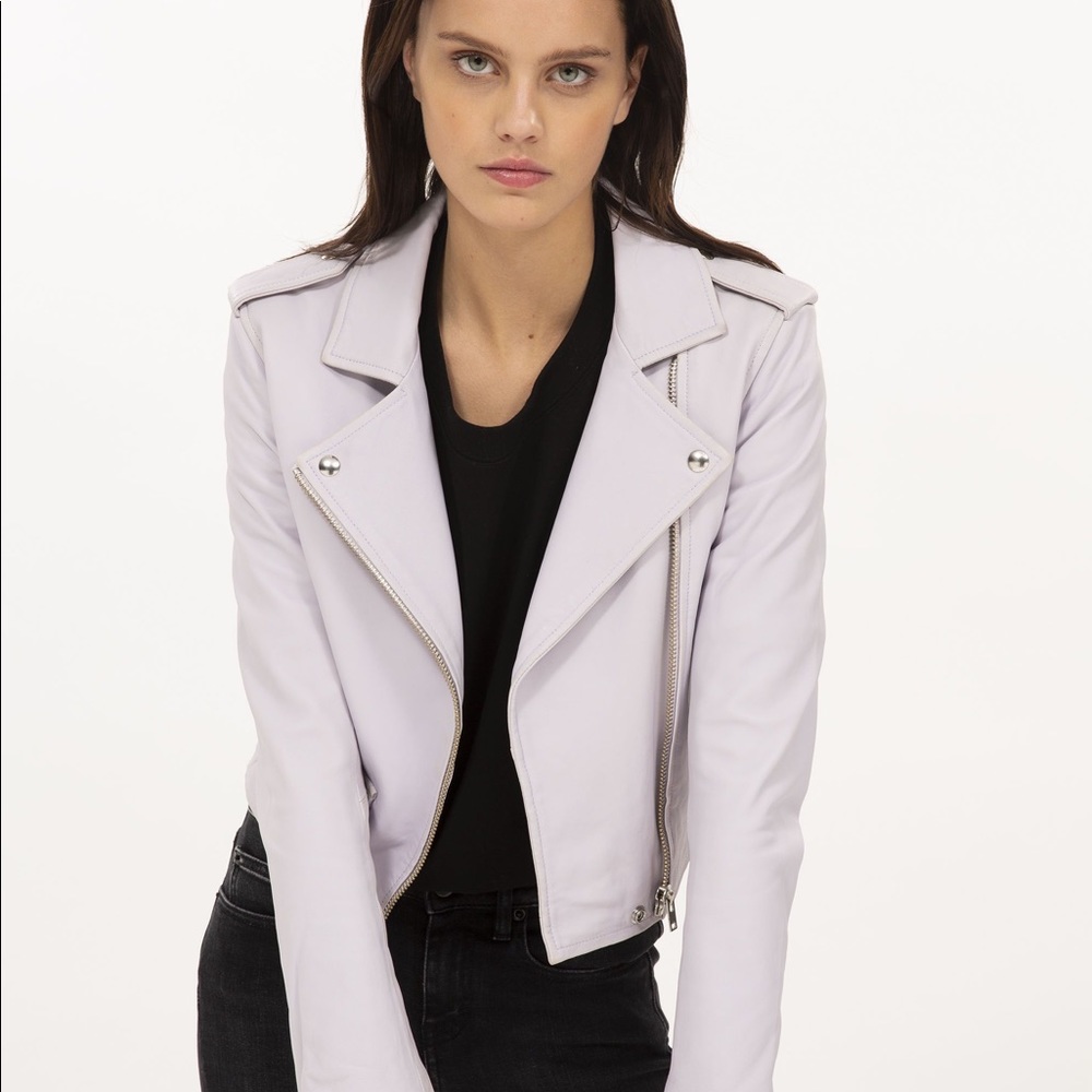 IRO Ashville Leather Jacket - Purple Lilac